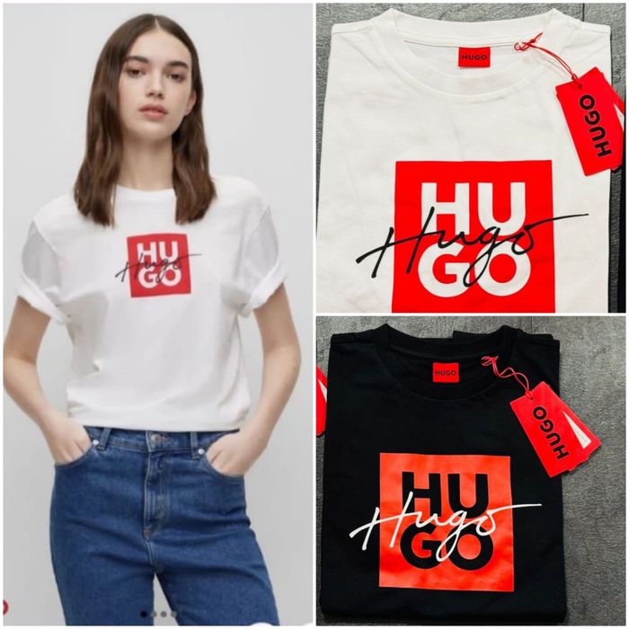 Футболка жіноча Hugo Boss  S, M, L, Чорна і біла.Оригінал