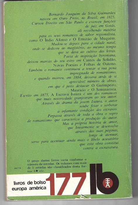 A Escrava Isaura, de Bernardo Guimarães