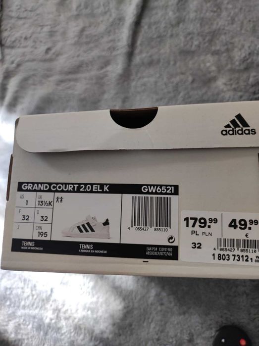 Buty chłopięce ADIDAS GRAND COURT 2.0 EL K GW6521 r.32