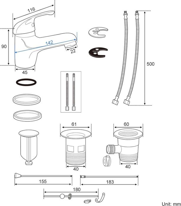 KEOKBON bateria łazienkowa, bateria umywalkowa, bateria jednouchwytowa
