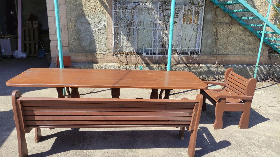 Садові меблі Стіл + лавочка дерево: 4 500 грн. - Сад / город Ірпінь на Olx