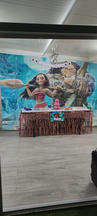 Lona/Tela de aniversário do tema Moana/Vaiana