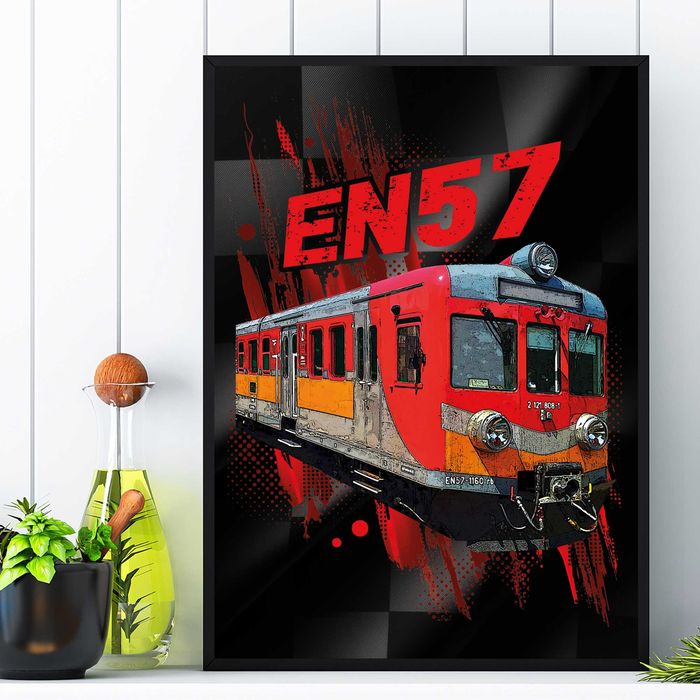 plakat pociąg en57, plakat na ścianę do ramy B2 50x70cm