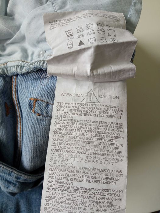 Bershka CROPPED - Jeansy Straight spodnie r S pas 66-70cm