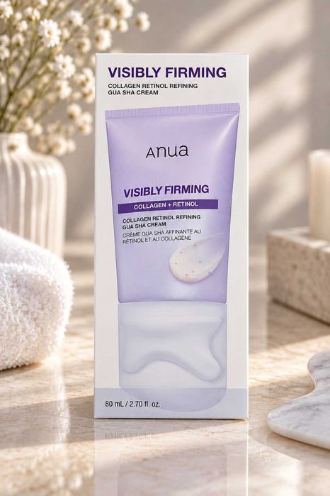 Крем-масажер для обличчя та шиї Anua Collagen Retinol Refining Gua Sha Cream 80 мл / ретинол / колаген / пептиди / ліфтинг / від зморшок / оригінал