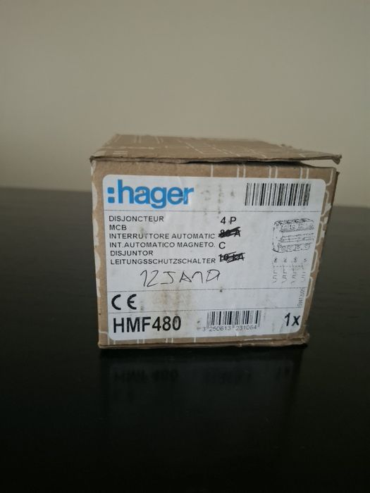 Disjuntor Hager HMD499 125A 4P Curva D 15kA