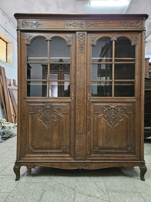 Stara dębowa biblioteczka ludwikowska Francja /