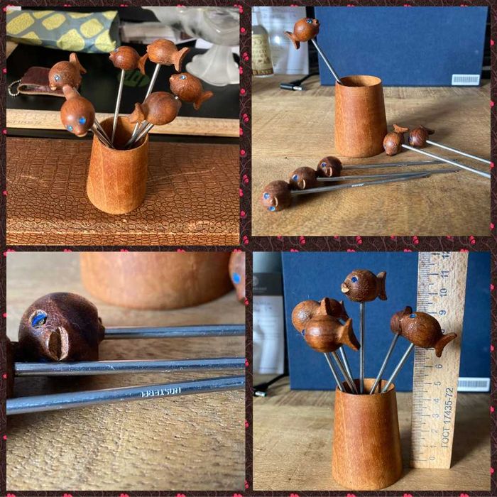 Шпажки для канапе/маслин Набор шпажек 6 шт Рыбки Испания Дерево