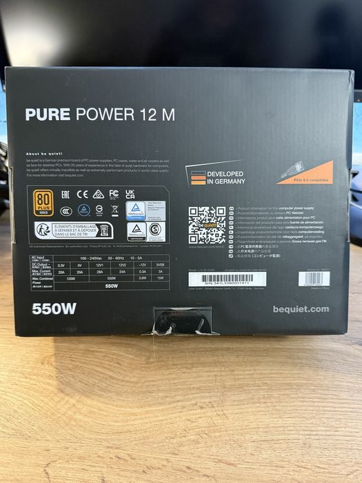 Zasilacz be quiet! Pure Power 12 M 550W 80 Plus Gold - ATX 3.0