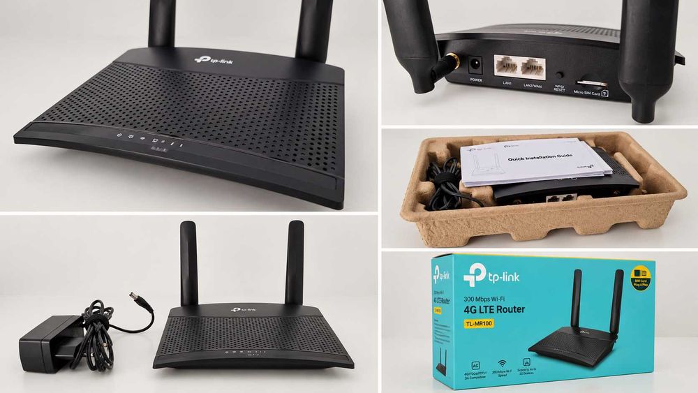 TP-Link TL-MR100 Router 4G LTE 300 Mbps — com caixa e acessórios