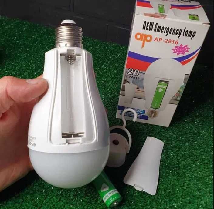 Аккумуляторная LED лампа 20W с крючком — Аварийный фонарь  3920