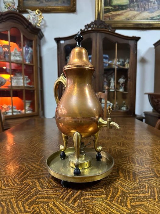 Антикварний чайник з підігрівом спиртова грілка кофейник набір 7904
