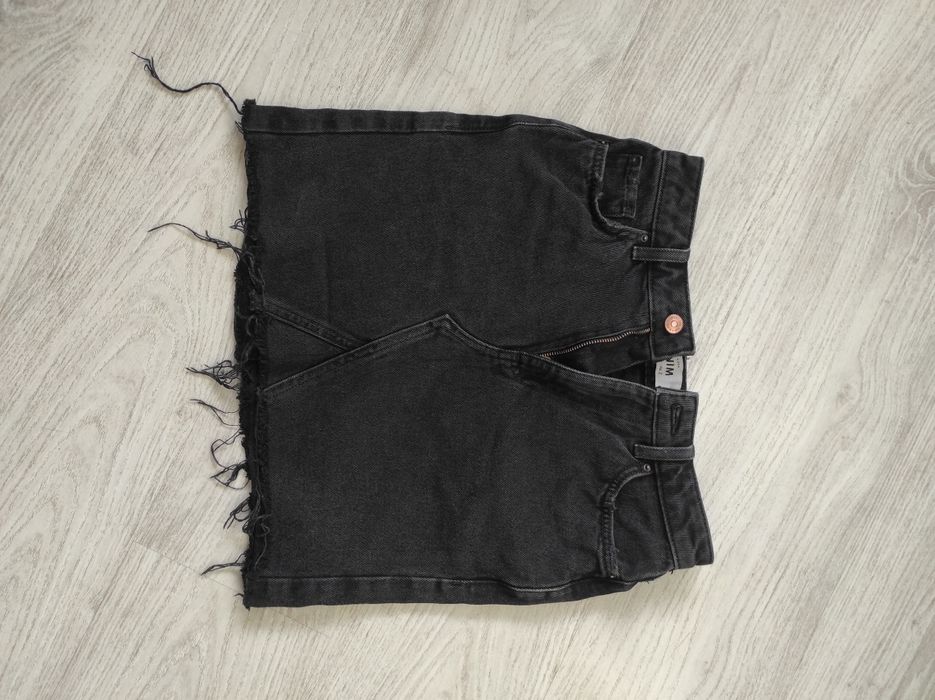 Spódnica mini spódniczka trapezowa jeansowa 34 XS