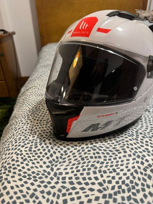 Capacete Mt Helmets Stinger 2 Branco Pérola