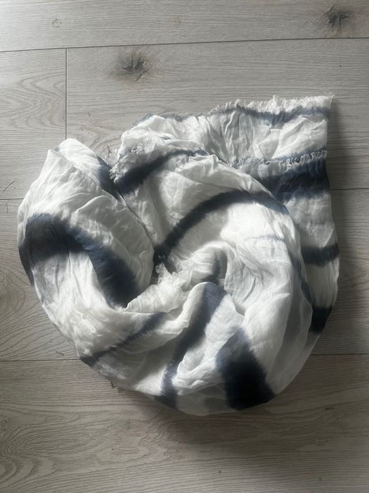 Szal Massimo Dutti duży model len jedwab