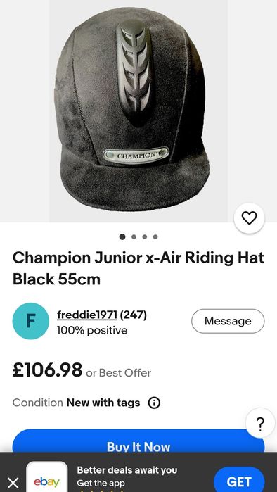 Шлем для верховой езды марки Champion, модель Junior X-Air Plus.