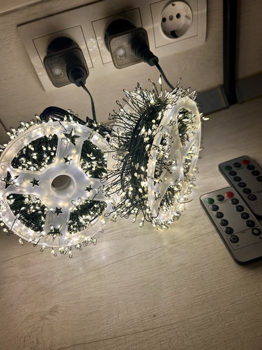 Гірлянда роса хвоя мішура 30 метрів, роса 50, 100, 200 мертів, штора