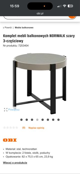 Komplet mebli balkonowych , ogrodowych badz do mieszkania 3 czesciowy