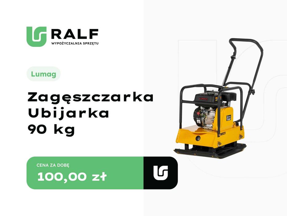 Wynajem/ Zagęszczarka Ubijarka 95 kg + Guma Do Kostki