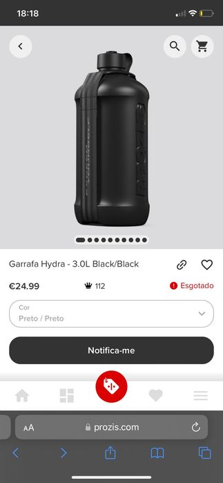 Garrafa Hydra  3.OL Black Prozis