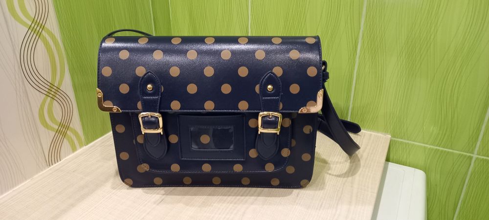 Torebka listonoszka,  grochy kropki groszki A4 Atmosphere