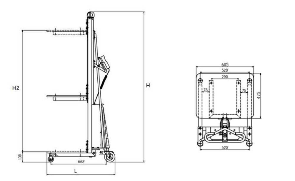 POSICIONADOR DE TRABALHO SEMI-ELÉTRICO 250KGS HU-LIFTE250NS-2 JL20