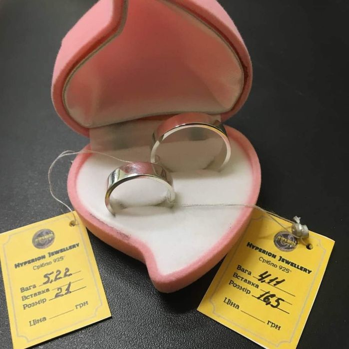 Обручальные кольца 925 проба в позолоте, в серебре с пластинами золота