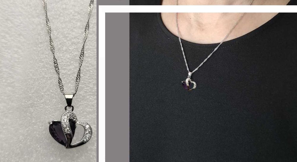 Łańcuszek, Przywieszka Serce Czarne pr.925