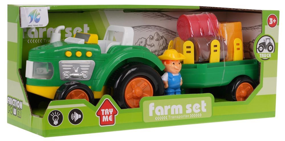 Zestaw Traktor Z Rolnikiem + Akcesoria