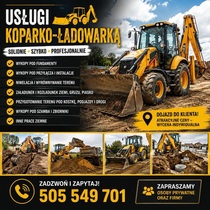Uslugi koparko ladowarką