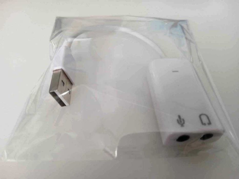 Placa de Som Externa USB - jack 3.5mm (nova)