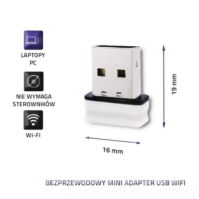 Adapter Mini Wi-Fi USB Qoltec Bezprzewodowy 150Mbps FV