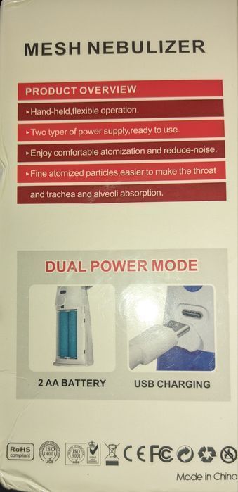 Nebulizator inhalator mały poręczny kompaktowy USB oraz baterie cichy