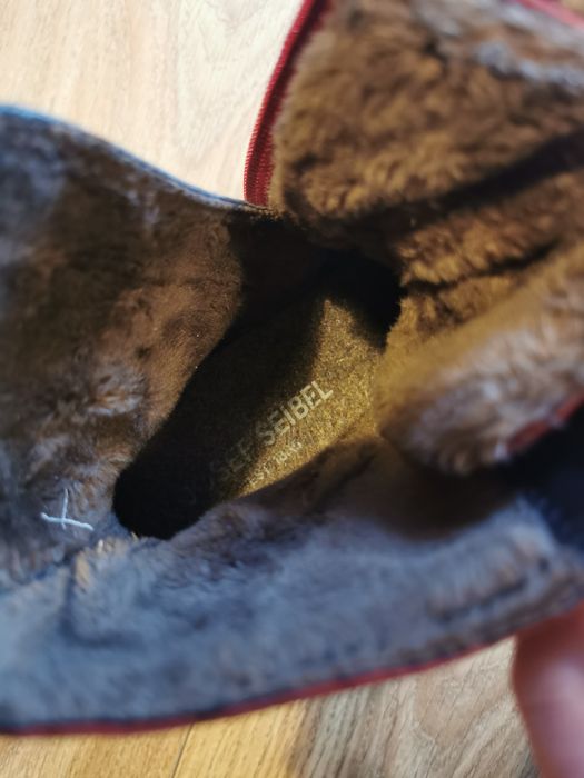 Buty Josef Seibel r39, ocieplane , skóra, czerwone botki piękne