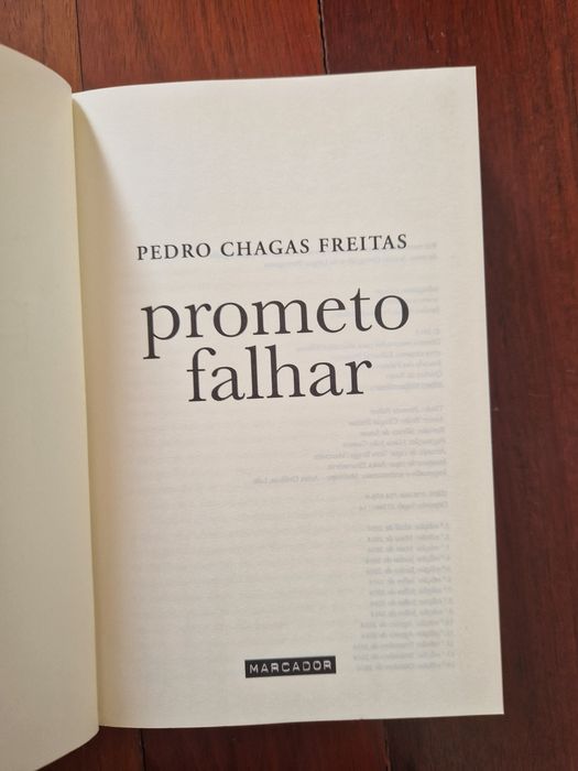 Romance "Prometo falhar", de Pedro Chagas Freitas