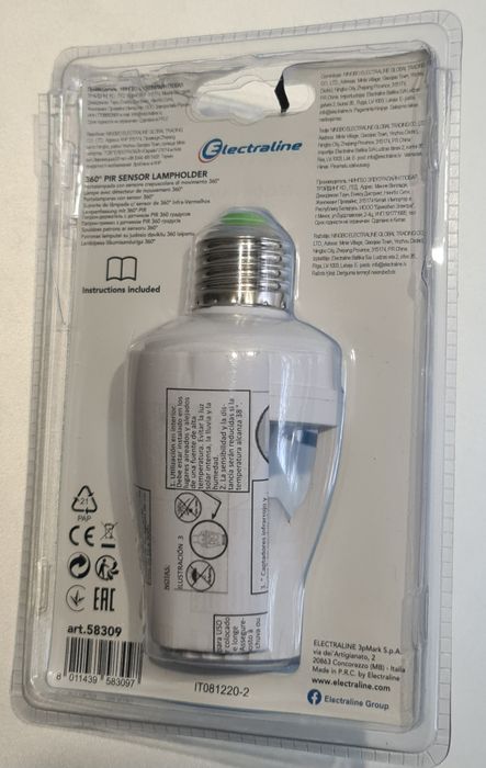 Sensor de presença e crepuscular para lâmpada E27