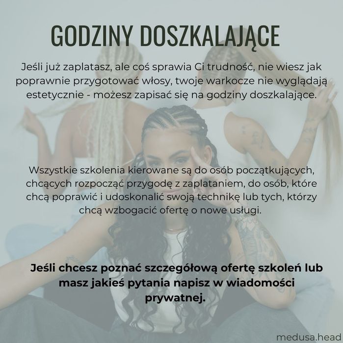 Szkolenia z warkoczy syntetycznych, przedłużenie na mikrowarkoczyki