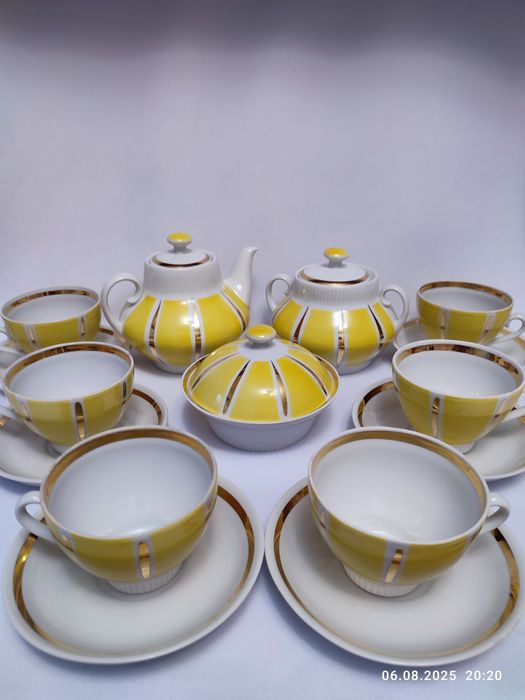 Чайный сервиз "Лимон"  Сумы, "Конфетти" Полонное. СССР ретро, винтаж.