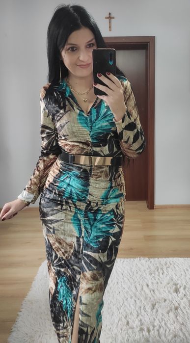 Sukienka długa maxi welur