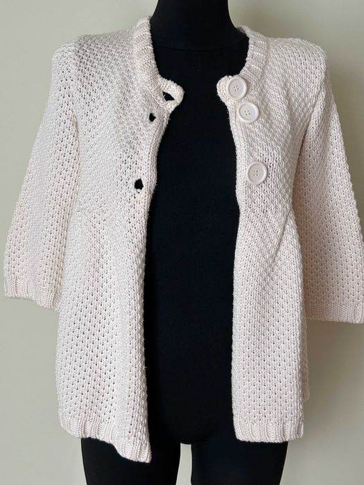 Sweter rozpinany biały