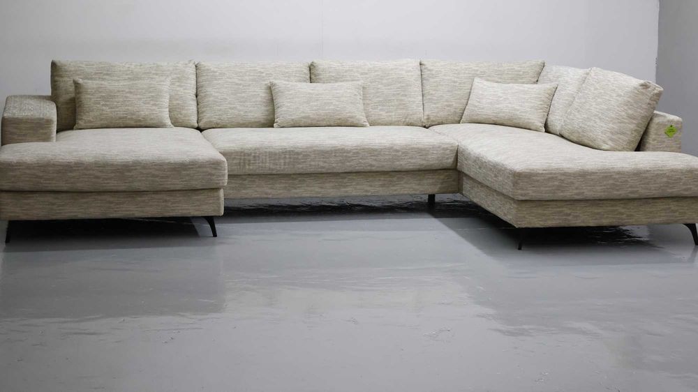 TDJ Nowy wieli narożnik U beżowa tkanina rogówka kanapa boucle sofa