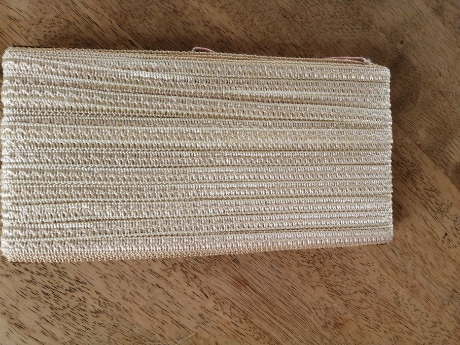 Fita galão beje seda artesanato e DYI