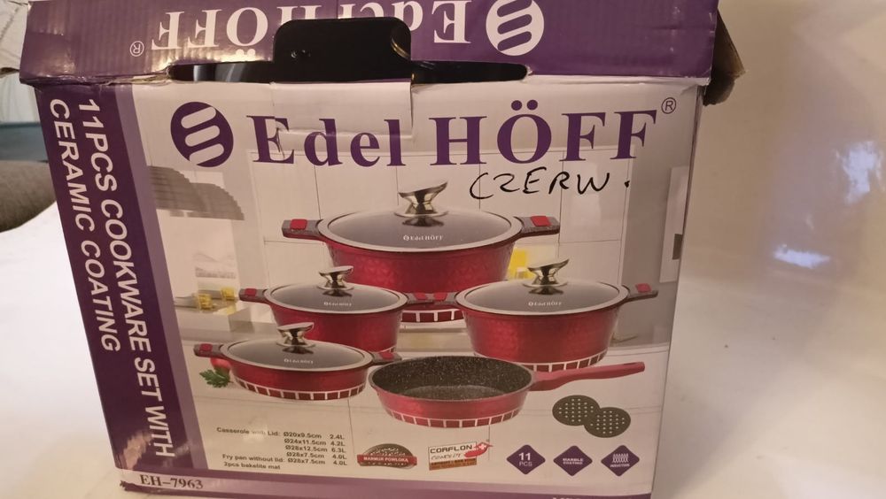 Zestaw garnków Edel HOFF  marmurkowe