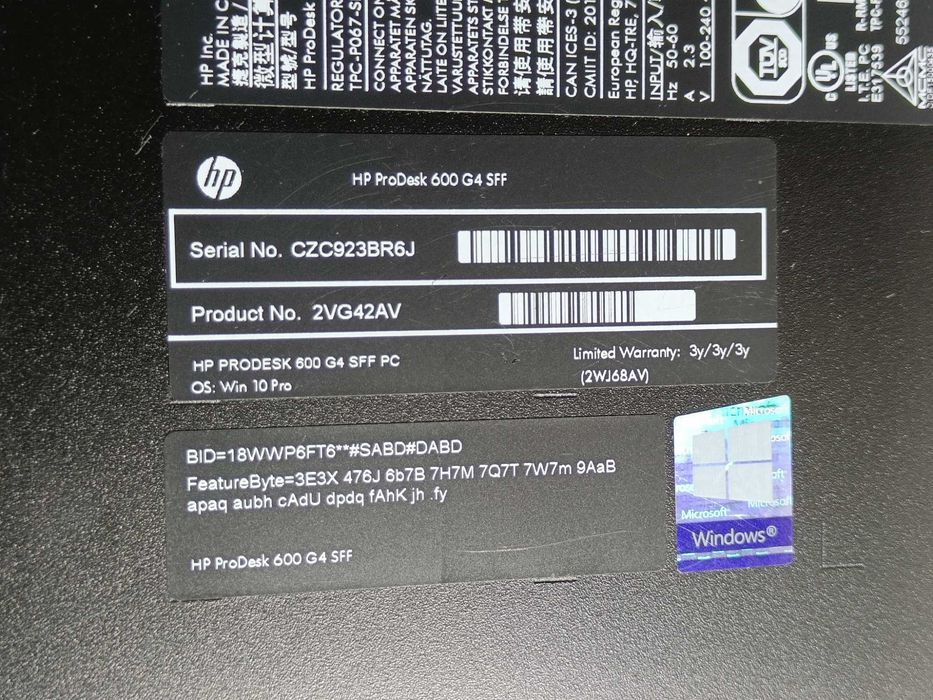 Комп'ютер ПК HP ProDesk 600 G4 SFF i3-8100