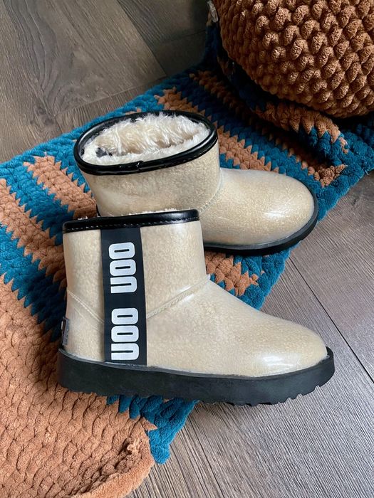 угги уги ugg clear mini силікон овчина непромокаючі бежеві 30р 18,5 см