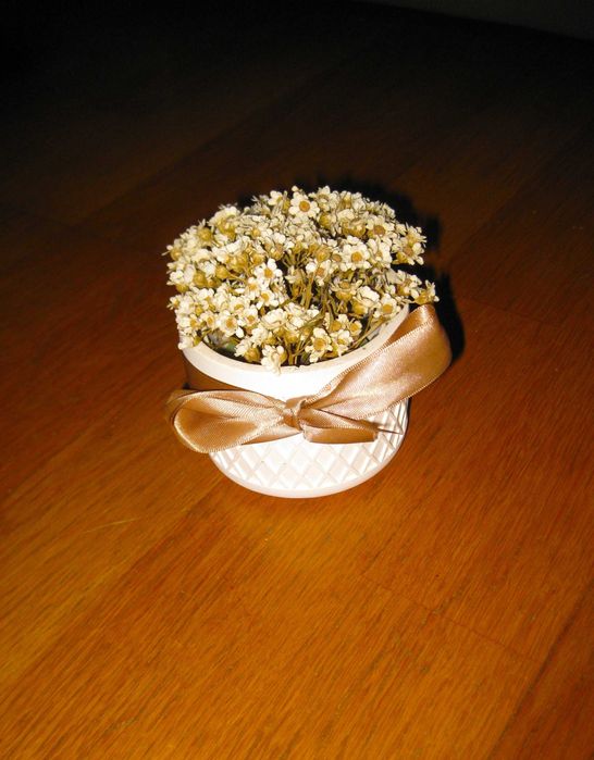 Vaso de Gesso Perfumado com Flores