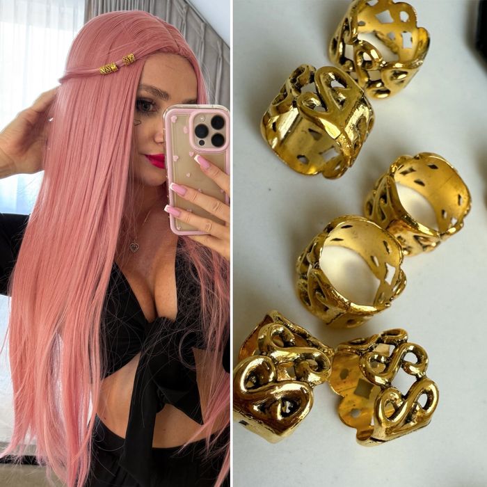 Ozdoba na włosy akcesoria do włosów złote kółka metalowe boho