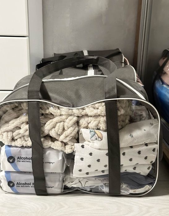 Набір із 4 сумок у пологовий будинок EcoNova, сірий, S/M/XL/XXL