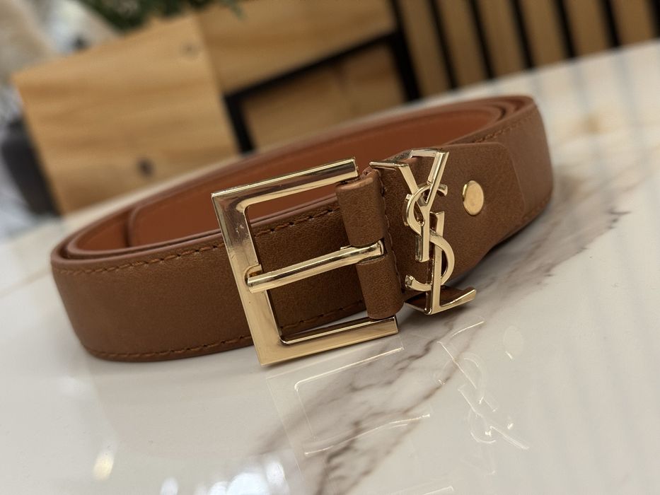 Pasek YSL YvesSaintLaurent Premium Mleczna Czekolada Nowy