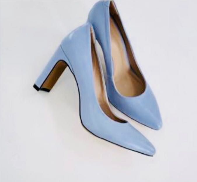 Класичні туфлі, натур.шкіра, 36р, , блакитні, нові